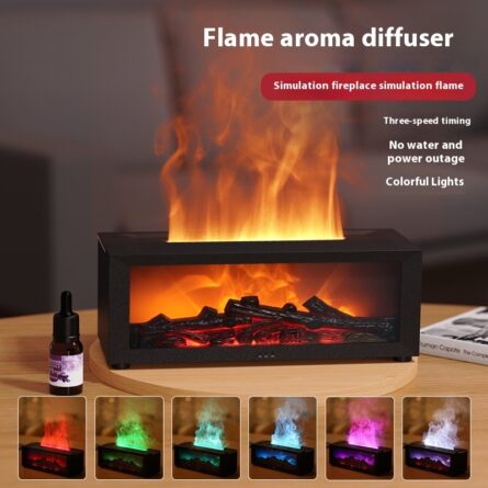 New Flame Aromatherapy Machine Colorful Essential Oil Diffuser Home Large Fog Volume Flame Humidifier 3D Flame Fireplace Machine - Image 8