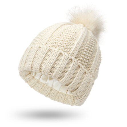 Winter Knitted Hats Fashion Stretchy Lined Skull Hats For Women Faux Fur Pom Pom Hat Keep Warming Beanie Hat - Image 7