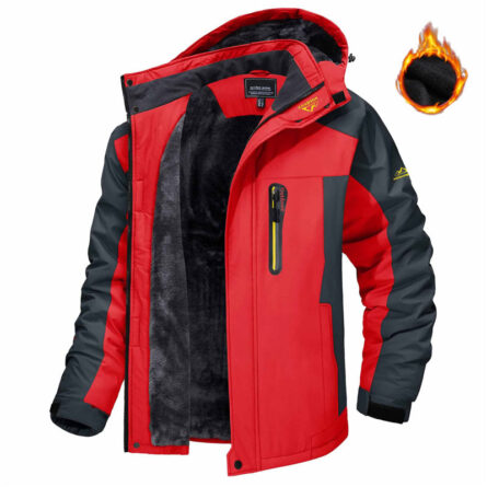 Winter Hooded Jacket Fashion Casual Warm Fleece Coat Windproof Rainproof Parka Windbreaker Men's Top - Image 8