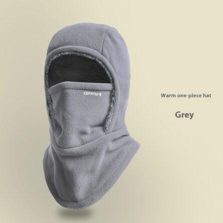 Winter Fleece Hooded Scarf Windproof Cold-proof Warm Face Mask Outdoor Thermal Head Cover Hat - Image 2