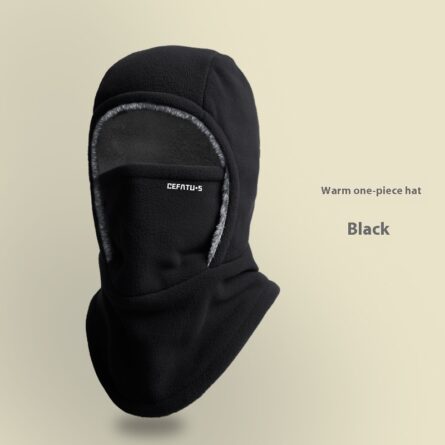 Winter Fleece Hooded Scarf Windproof Cold-proof Warm Face Mask Outdoor Thermal Head Cover Hat - Image 3