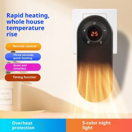 Small Heater 180 Degree Rotatable Electric Heater With Remote LED Display Overheat Protection Warmer With Timer Function - Image 6