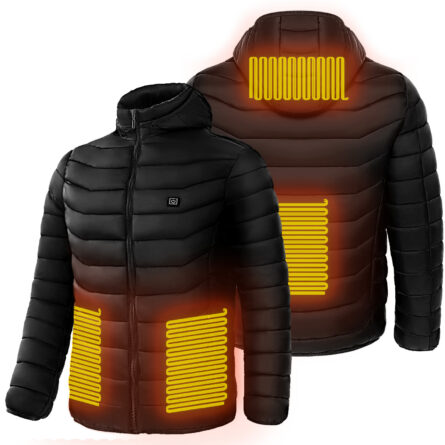 Men Heated Puffer Jacket Electric Heating Coat Insulated Hood Windbreaker 9Heat Zones - Image 5