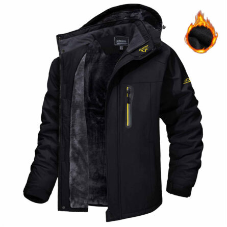 Winter Hooded Jacket Fashion Casual Warm Fleece Coat Windproof Rainproof Parka Windbreaker Men's Top - Image 10