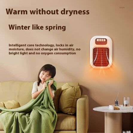 Wall Mounted Portable Small Electric Heater With Remote Control, Adjustable Silent Thermostat Suitable For Winter Home Offices Bathroom - Image 5